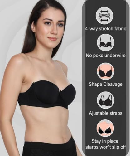 Image of Brachy Women's Polycotton Padded Underwire Strapless Bra Beige
