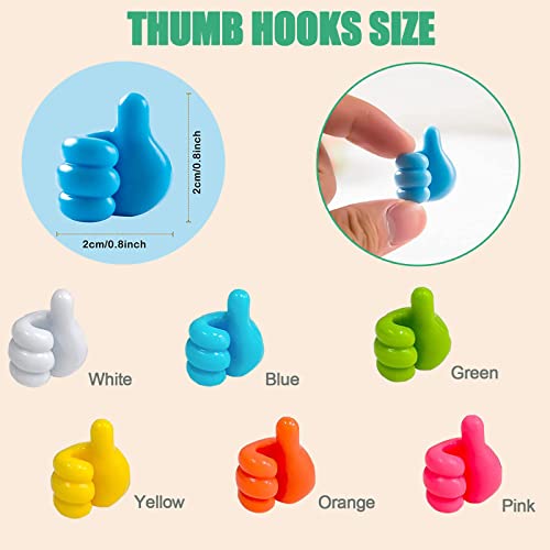 Pigdun 30 Pcs Self Adhesive Silicone Thumb Wall Hooks,Silicone Thumb Hook,Multifunctional Silicone Thumb Hooks,For Cable Clip Key Hat Makeup Brush, Home Office Wall Storage (B) #TOP4