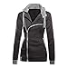 Produktbild NPRADLA 2020 Herbst Winter Damen Sweatshirt Patchwork Mit Kapuze Oblique Reißverschluss Slim Fit Hoodie Jacke Langarm Bluse Mantel