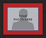 NCAA College Football-Basketball Picture Frames with Team-Themed Matting - Southeastern Conference (SEC) (Ole Miss Rebels (Red Matting, Blue Trim), 16