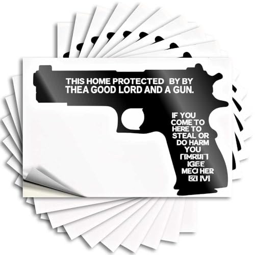 Calcomanías y calcomanías de seguridad para el hogar: Señor y arma, calcomanías divertidas para coche (6 x 9 cm)
