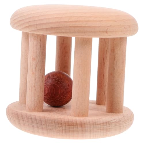 ERINGOGO Wooden Rattle Educational for Boy Girl Years Smooth Surface for Develops Fine Motor Skills Indoor Outdoor Fun
