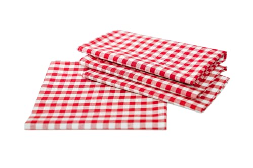 texpot Landhaus Tischdecken kariert aus 100% Baumwolle (100x100 cm, rot-weiß kariert) Cover