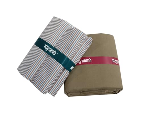 Image of Raymond Premium Unstitched Formal Shirt Fabric, Cotton Blend Stripes, 150 x 150 cm, Regular Fit, Professional Wear Collection