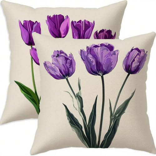 Housse coussin 70x70cm violet imperméable pour décorer le salon