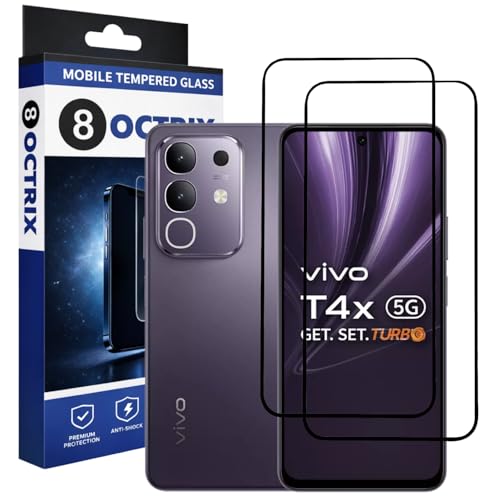 Image of Military-Grade Tempered Glass Screen Protector Compatible for iQOO Z10x / Vivo T4x with Edge to Edge Coverage - Case Friendly, Anti-Scratch & Bubble-Free Installation Kit (Pack Of 2)