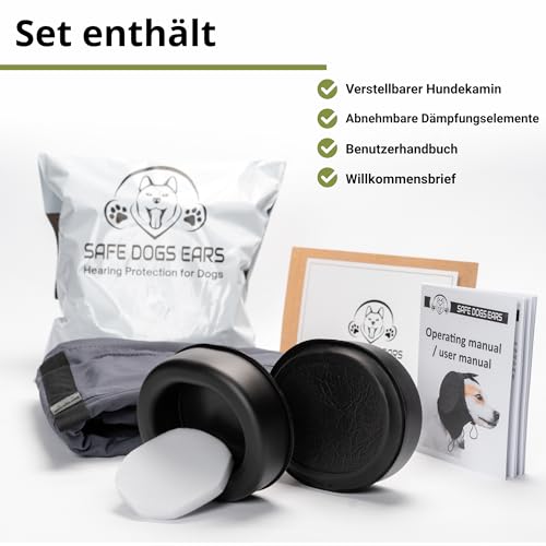 Safe Dogs Ears Hunde-Ohrenschützer mit Geräuschunterdrückung, Gehörschutz-Kopfhörer für Feuerwerk, Donner und laute Geräusche, bequeme Passform für alle Rassen, waschbare, schallabsorbierende Einsätze