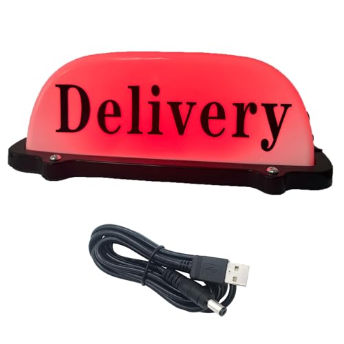 Lámpara LED Taxi Techo Coche Recargable Base Magnética Rojo miniatura 1