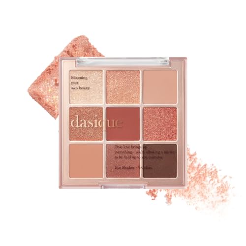 dasique Shadow Palette No. 02 Rose Petal I Cruelty Free I 9 Mixable Shades in Smooth, Matte and Shimmering Finishes with Beautiful Pearls