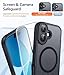 FNTCASE for iPhone 17 Phone Case: Magnetic Translucent Matte [Full Covered Camera Protection] [Screen Protector] Military Grade Shockproof Slim Cover Drop Proof Protective Cases - Black