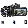 ORDRO 4K Video Camera Camcorder 10X Optical Zoom 30MP 24FPS Vlogging Camera 3.0″ IPS Touch Screen Digital Camera with 32G Memory Card