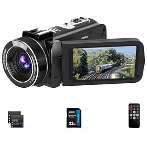 ORDRO 4K Video Camera Camcorder 10X Optical Zoom 30MP 24FPS Vlogging Camera 3.0″ IPS Touch Screen Digital Camera with 32G Memory Card