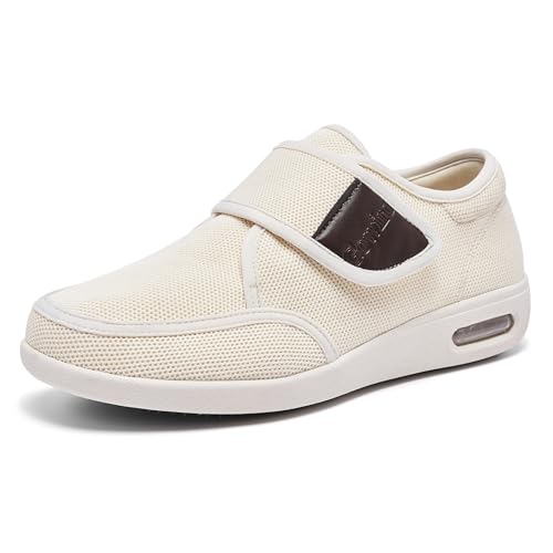 Wide Diabetic Edema Shoes, Fully Adjustable Closure, Easy to Put on and take Off, air Cushion Walking Shoes Suitable for Swollen feet of The Elderly for Outdoor