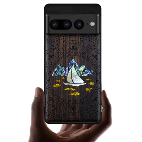 Coque Pixel 7 Pro mandala en bois pour un style zen et naturel au quotidien