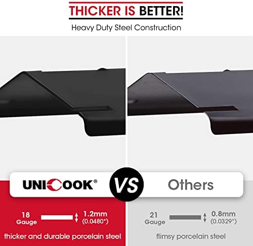 Unicook Heavy Duty Adjustable Porcelain Grill Heat Plate Shield, Heat Tent, Burner Cover, Flame Tamer, Flavorizer Bar for Gas Grill, Extends from 11.75" L up to 21" L, 4 Pack - 2