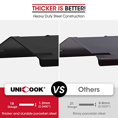 Unicook Heavy Duty Adjustable Porcelain Steel Grill Heat Plate Shield Replacement, Heat Tent, Flavorizer Bar, Burner Cover, Flame Tamer for Gas Grill, Extends from 11.75" up to 21" L, 3 Pack by Unicook - Image 3