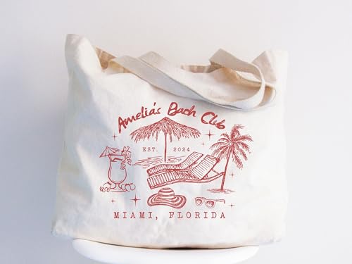 Bolso tote personalizado para despedida de soltera en la playa, regalos para la boda, bolsa para la novia en la playa, regalos para damas de honor, bolsa para fiesta de despedida, bolsos para fiestas nupciales miniatura 4