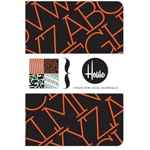 House Industries Four Mini Eco-Journals (Eco-Friendly Recycled Paper Notebooks, Stationery Gift for Designers and Artists)