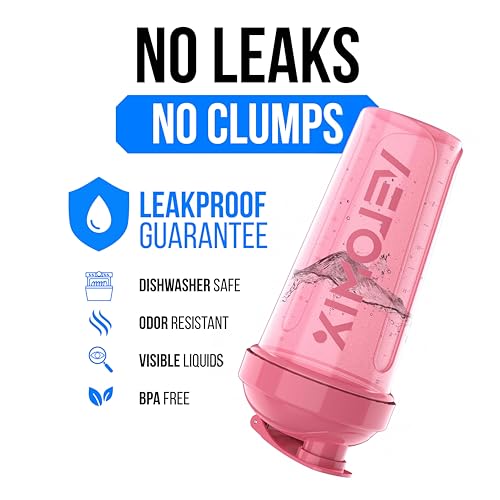 Image of VELOMIX -2 Pack- 28 oz Protein Shaker Bottles for Protein Mixes - 2x Wire Whisk | Leak Proof Shaker Cups for Protein Shakes and Pre Workout | Protein Shaker Bottle Pack (B6) Pink /Transparent