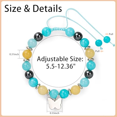 Createreedo Inspirational Bracelets Gifts for Women Teen Girls, Sometimes You Forget You're Awesome Natural Stone Butterfly Charm Bracelet for Birthday Graduation Mothers Day Easter ChristmasTeacher Appreciation Gifts4
