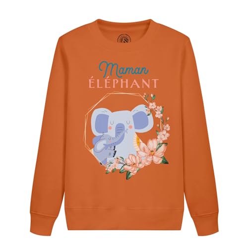 Sweatshirt enfant maman éléphant en coton pour le quotidien