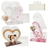 Acxydm 3 Sets Large Photo Frame Resin Molds, Heart Shape Resin Molds,Unique Big Picture Frame Epoxy Molds, 3D Photo Epoxy Resin Moulds for DIY Wedding Art Crafts Home Decor