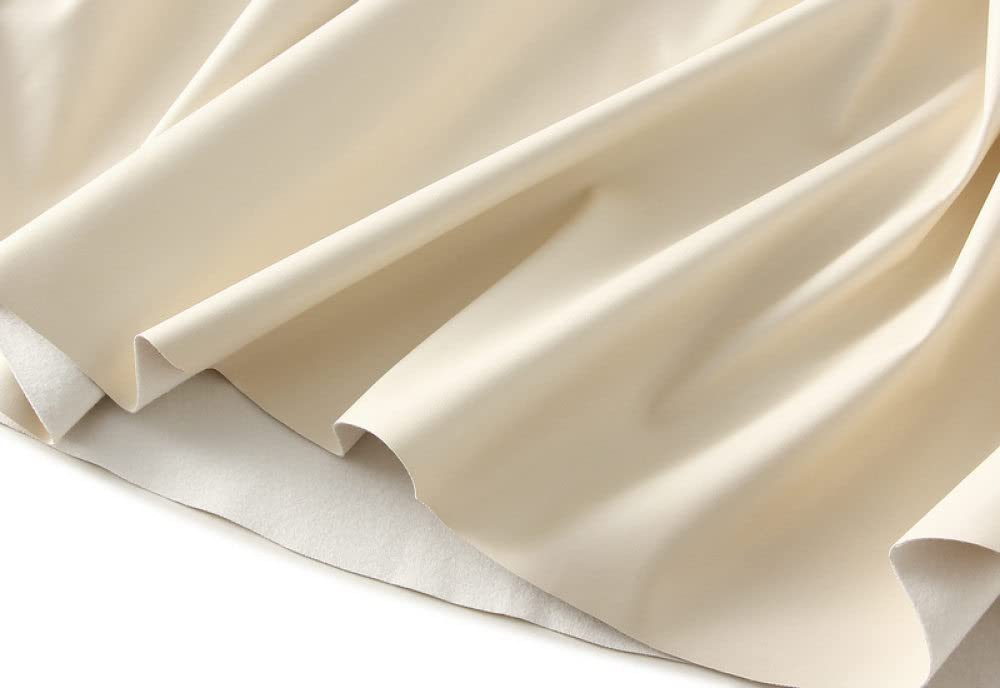 Gonne A Ruota,Gonna Midi da Donna Gonna in Pelle A Pieghe Elastica A Vita Alta Beige con Cerniera Cintura Tasca Gonne Lunghe Moda A-Line Altalena Increspato per Ragazze Signore,S