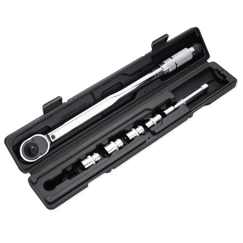 CARVANTA トルクレンチ タイヤ交換 28-210N.m 1/2インチ 自動車 自転車 車 バイク プレセット型 トルク対応レンジ 14/17/19/21mm 差込角12.7mm ±3%精度 ラチェット ソケット レンチ とるくレンチセット 防滑設計