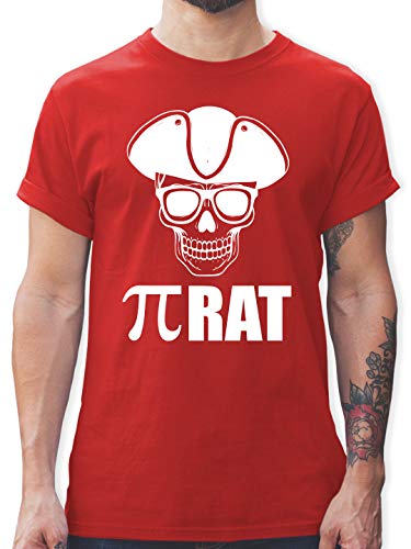 Nerds & Geeks - (Pi) Rat - weiß - S - Rot - Geschenk - L190 - Tshirt Herren und Männer T-Shirts