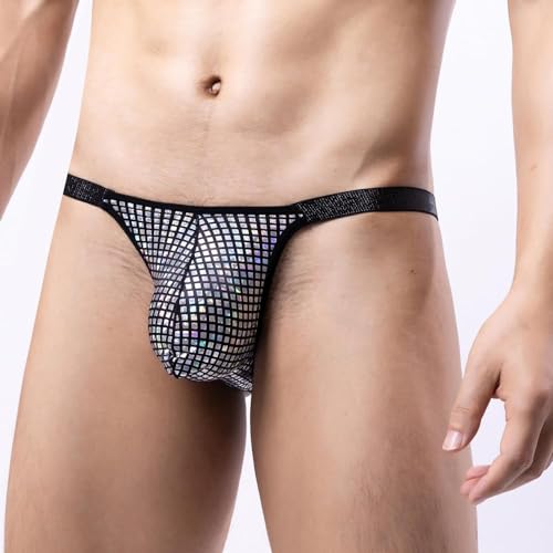 Men's Low Waist Briefs Half Coverage Sexy Triangle Briefs Sequin Bulge Pouch Bikini Briefs Underwear3