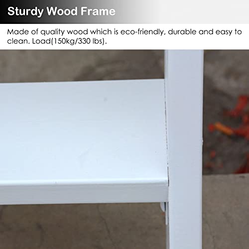 Échelle de lit simple bois blanc amovible pour sécuriser l'accès - 6