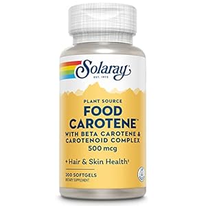 SOLARAY Food Carotene, Vitamin A 10000 IU | Healthy Skin, Eyes, Antioxidant & Immune Support (200 CT)
