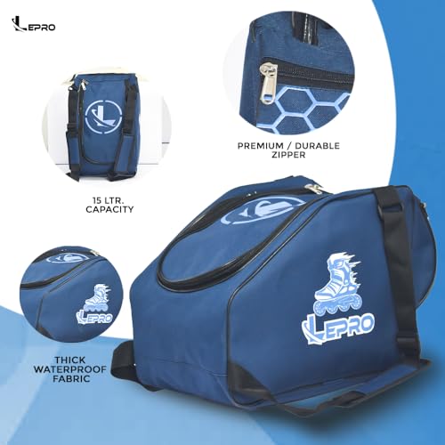 Image of LEPRO Skate Bag | Premium Roller Skate Bag with Adjustable Shoulder Strap for Youth and Adults (Blue)