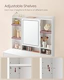 VASAGLE KAILYN Collection - Dressing Table with LED Lights, 3 Colours, Vanity Desk with Mirror, Vanity Table with 2 Drawers, Makeup Desk, Modern, White RDT123W01 - Image 6