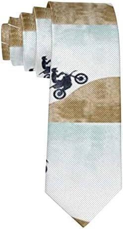 Skinny Motocross Dirt Bike Art Ties for Men, Suit Outfit Paisley Neckties for Boys Teens Youth - Casual And Formal Extra Long Neckties Wedding Ties Necktie Party Tie