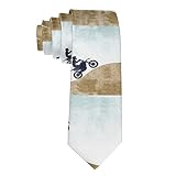 Skinny Motocross Dirt Bike Art Ties for Men, Suit Outfit Paisley Neckties for Boys Teens Youth - Cas