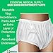 Essential Medical Supply Quik-Sorb Pull On Reusable Vinyl Incontinent Pants - Large Size from 38in to 44in, Durable and Comfortable Vinyl Incontinence Underwear for Adults and Seniors