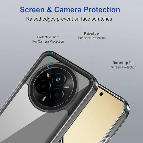 Image of Zapcase Back Case Cover for Realme 14 Pro 5G | Compatible for Realme 14 Pro 5G Back Cover | Case Cover with Camera Protection | (TPU + PC | Translucent Black)