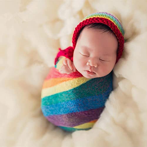 Image of Coberllus Newborn Baby Photo Props Wrap Cloth Blanket Swaddle for Boys Girls Photography Shoot (Multi)