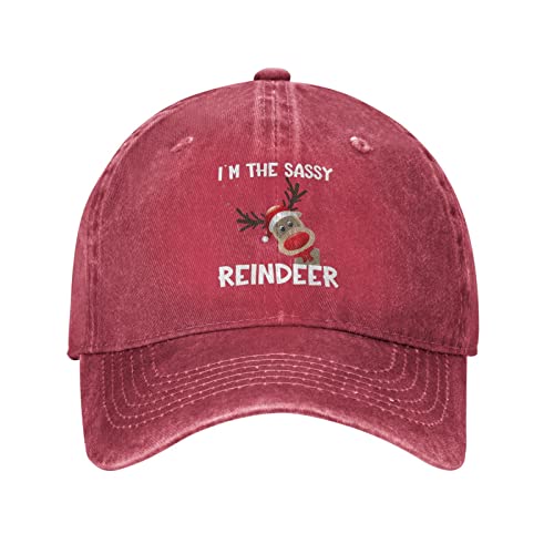 Lsjuee Chapeau de Noël I'm The Sassy Reindeers Chapeau de Noël pour Femme Chapeau de Papa Chapeaux à la Mode – vue 2