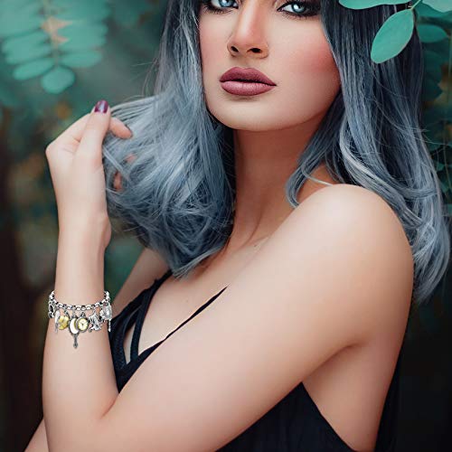 Fairytale Lucky Charms Link Chain Cuff Bangle Bracelet Wonderland Style Frog Mirror Clock Heart Teapot Pendants Party Friendship Gift…2