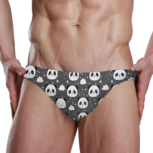 Panda Cute Animal Swim Briefs for Men Swimsuit Bikini Swimwear S B04033784