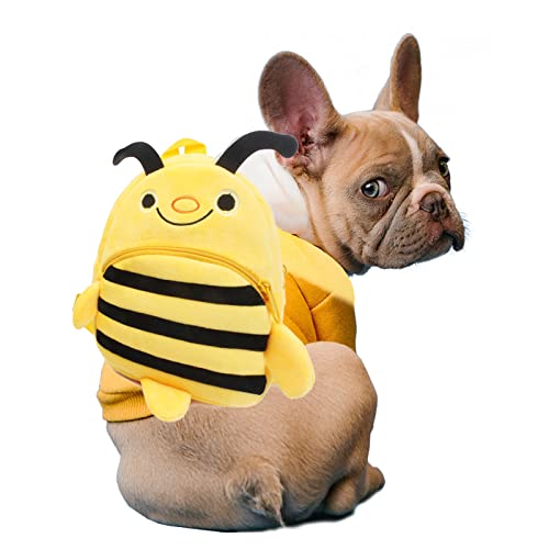 Joli harnais pour chien, sac à dos en forme d'abeille, sac à dos réglable pour chiens, sac de selle de voyage, randonnée, promenade quotidienne, convient aux chiens de grande et moyenne taille Cover