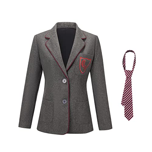 AwwwCos Top Tie Only the Musical Cosplay Gray Costume Woolen School Jacket JK Uniform Party Outfit Women