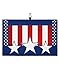 OComster 4th of July Golf Towel with Carabiner Clip, Independence Day USA Star Red Blue Striped Microfiber Waffle Pattern Golf Towel, Golf Accessories for Cleaning Clubs and Balls, 24x16 in