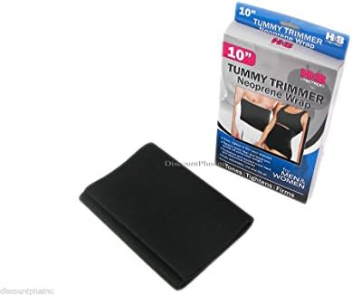 10in Tummy Fat Burning Slimming Adjustable Belt Waist Trimmer for Men and Women Black, One Size Fits