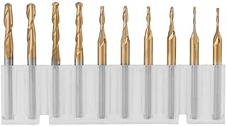 10pcs Titanium Coated Ball Nose End Mills Set Milling Cutter Bits Rotary Burrs Kit 1/8