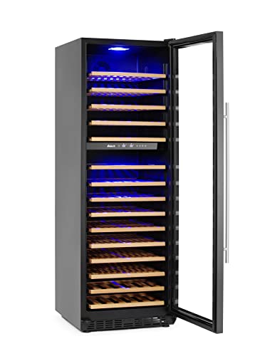 HENDI Weinkühlschrank, mit 2 Zonen, Getränkekühlschrank, Platz für 160 Flaschen, 447L, 220-240V, 150W, 595x685x(H)1795mm