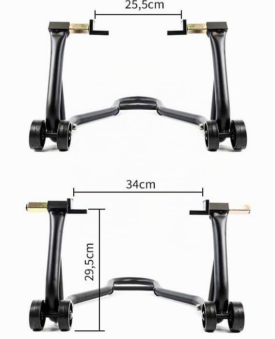 Béquille lève-Moto d'atelier avec Supports pour Roue arrière à Patins (Prise sous Bras oscillant) - Vert