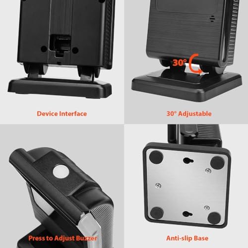 Image of MUNBYN Desktop Barcode Scanner, Omnidirectional Barcode Scanner, 1D 2D QR Barcode Scanner Wired, Hands-Free USB Barcode Reader for Supermarket, Restaurant, Retailers, Bookstore